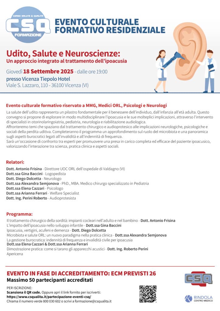 Udito, Salute E Neuroscienze: Un Approccio Integrato Al Trattamento Dell’Ipoacusia